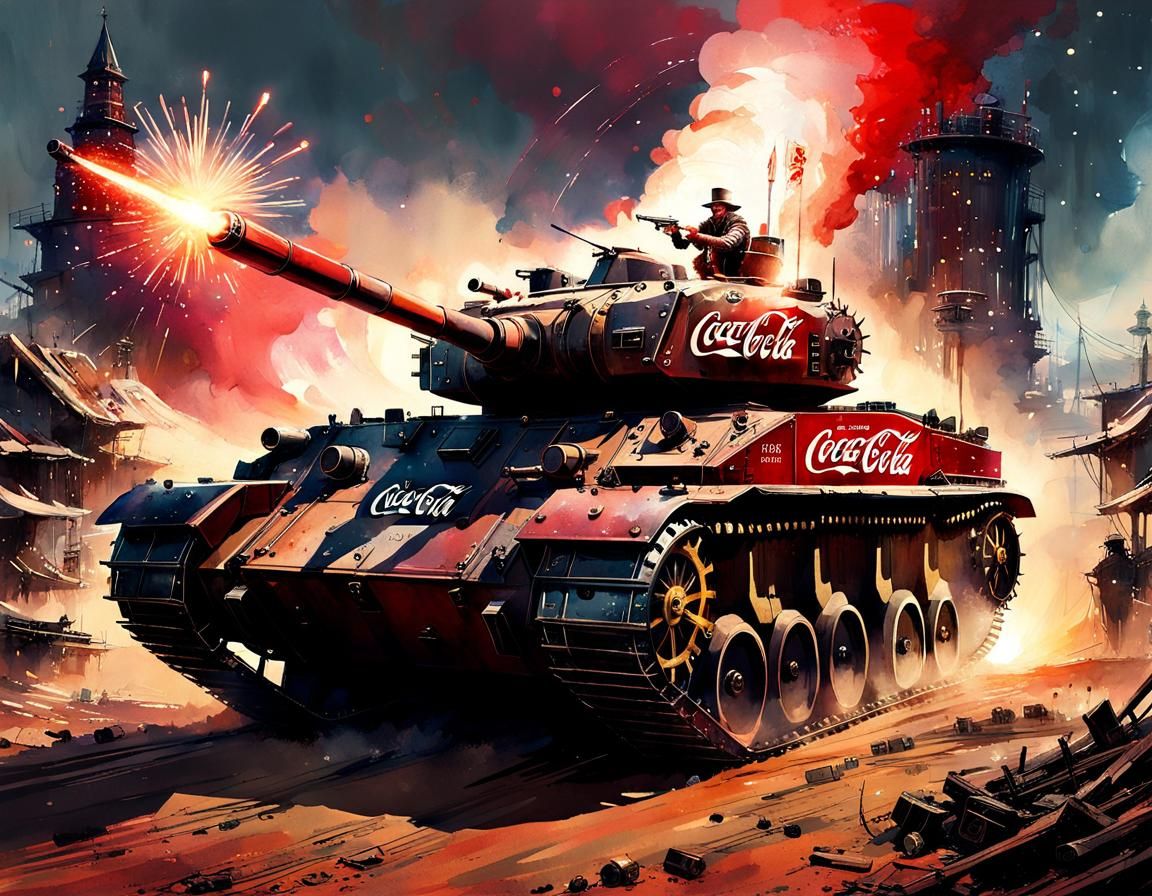 Cyberpunk Coke Tank Racing Through Steampunk Christmas Lands...