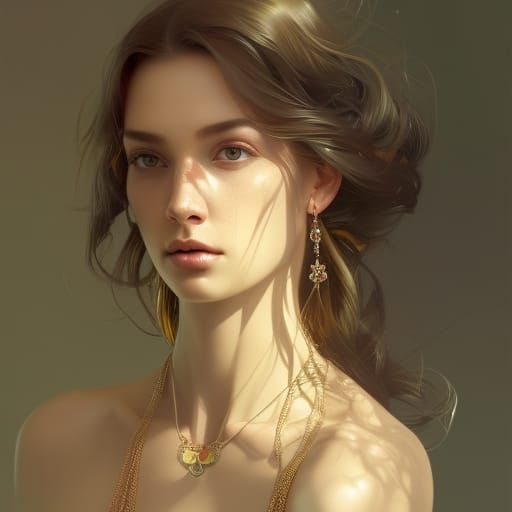 Girl in Jewelry: Hyperdetailed Portrait in Artgerm Style