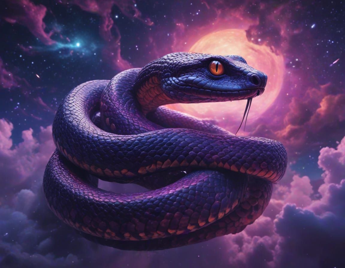 Ethereal Snake in Cosmic Splendor