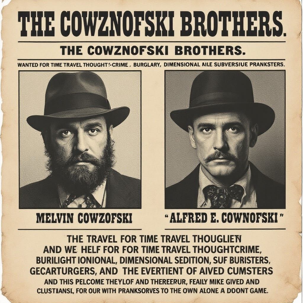 Funny Interpol Wanted Poster: The Cowznofski Brothers