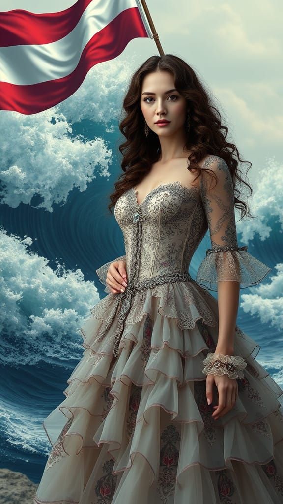 Elegant Victorian Fantasy Portrait in Matte Painting Style