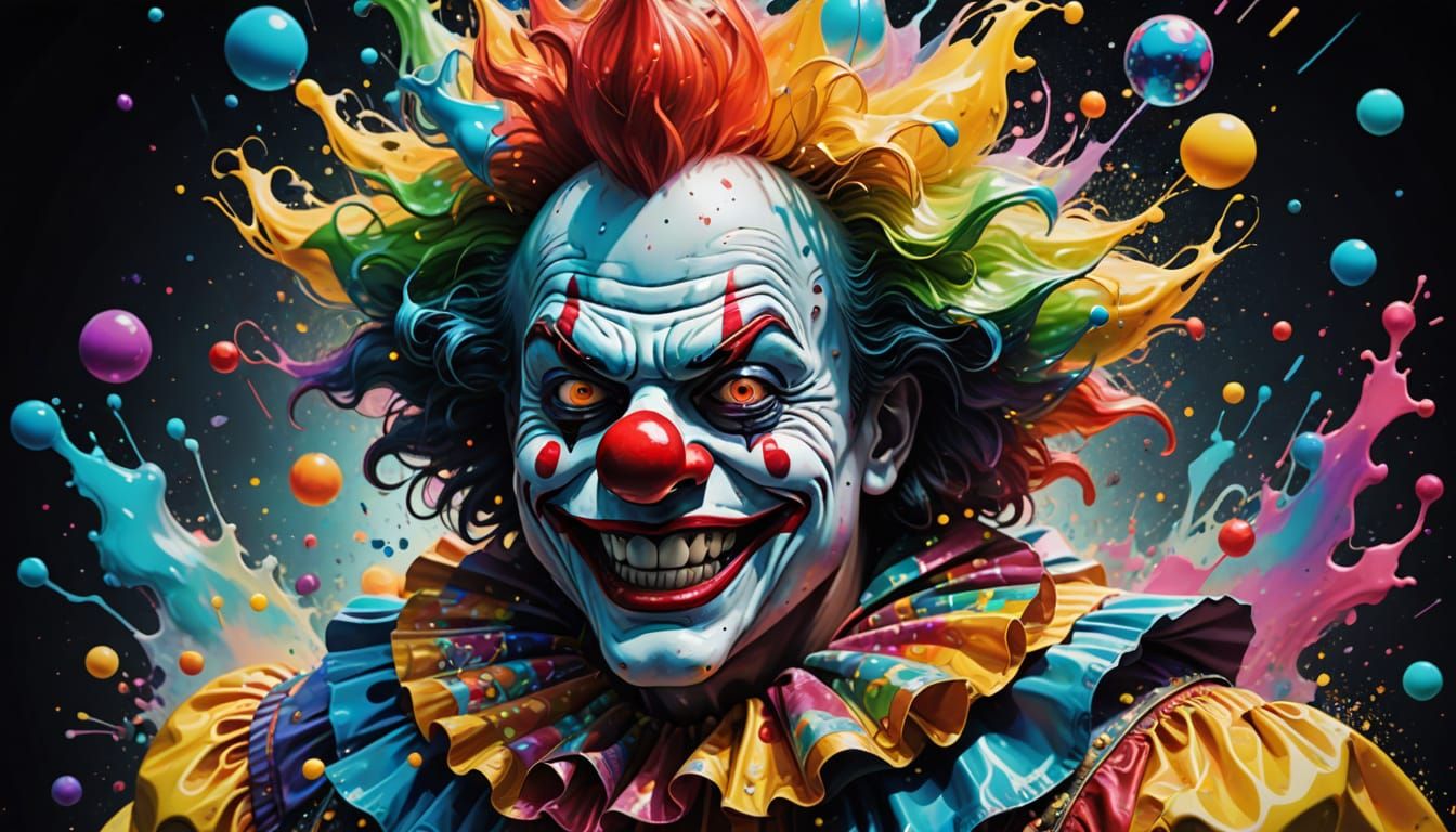 Vibrant Cosmic Clown in 4K Resolution