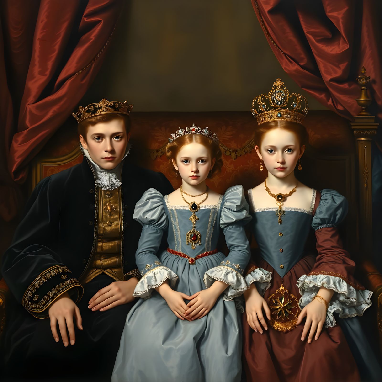 Ethereal Royal Family Portrait in Oil