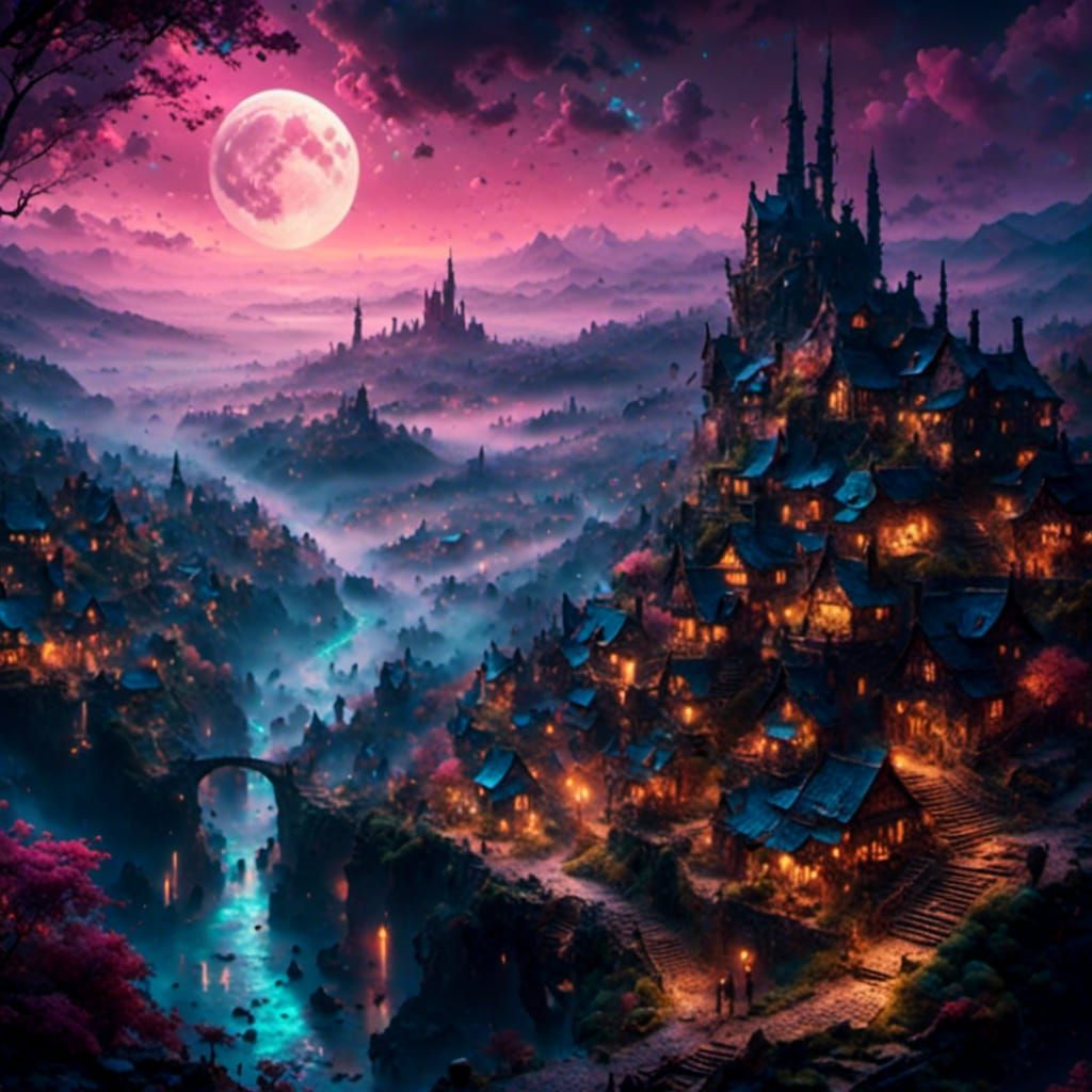 Ethereal Moonlit Nightscape