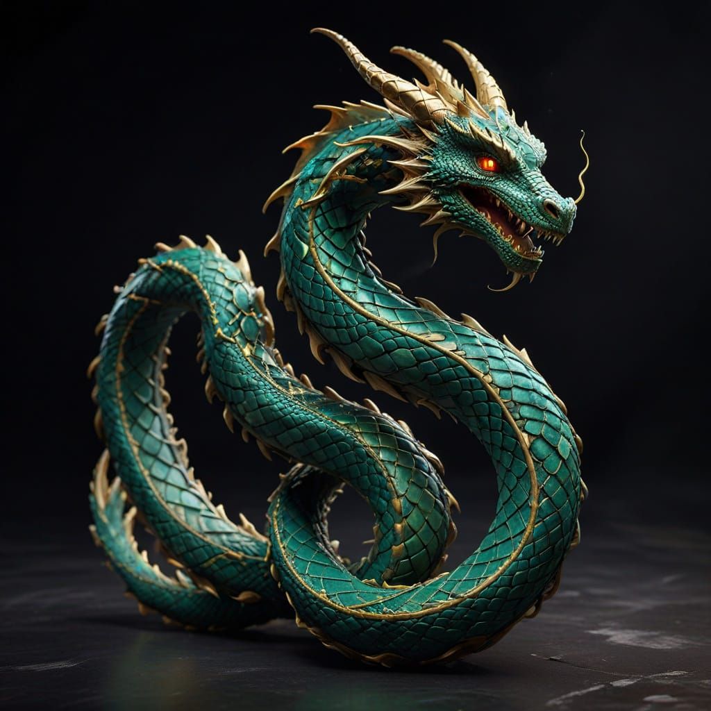 Dragon-Serpent Infinity Symbol: Majestic Reptilian Hybrid
