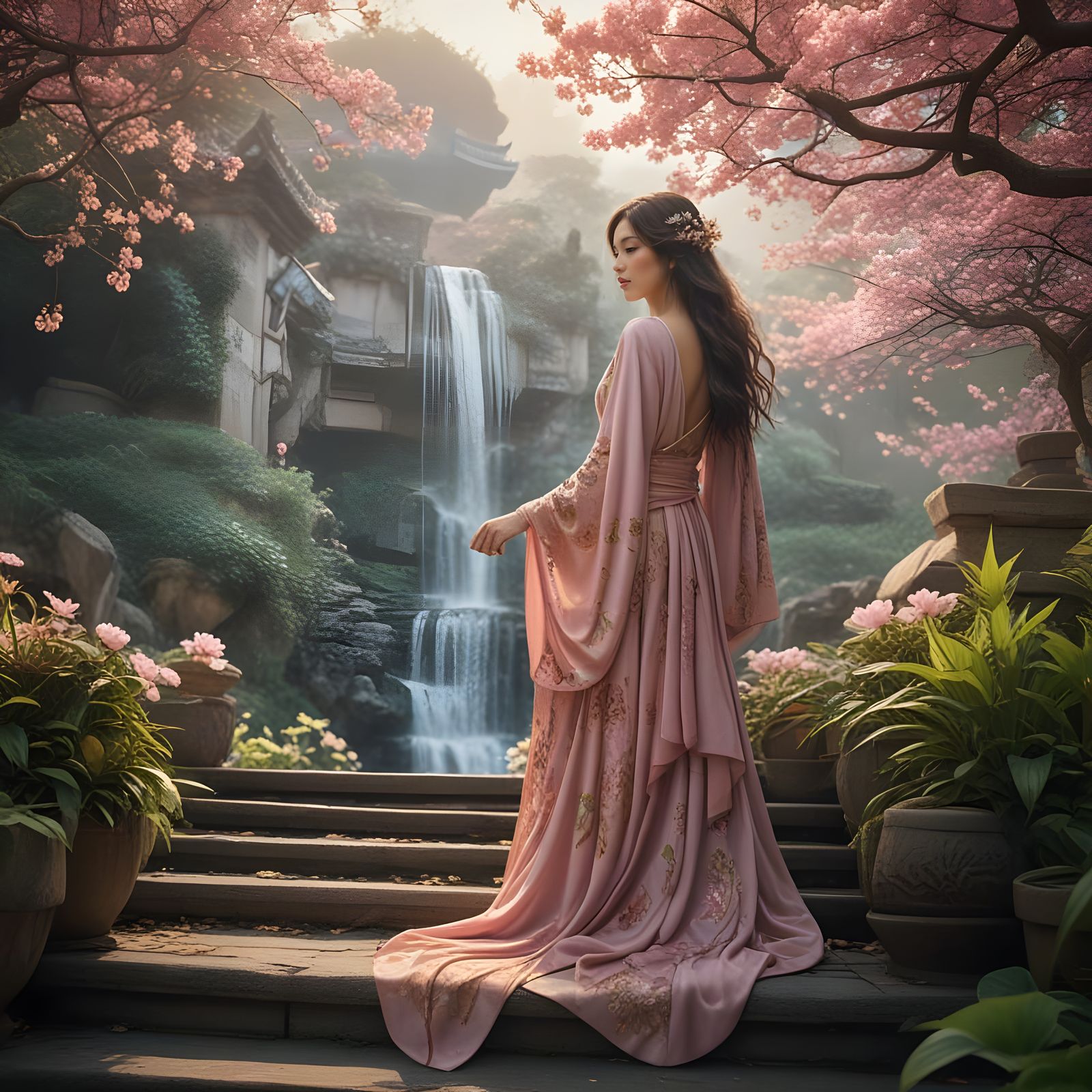 Ancient Chinese Priestess in Radiant Glory