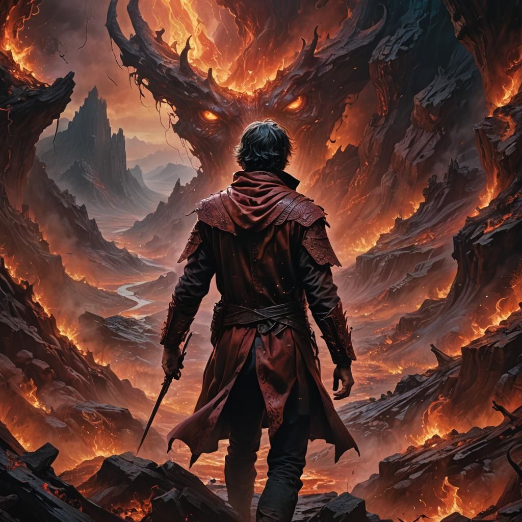 Dreamlike Hellscape in Dark Surrealist Style