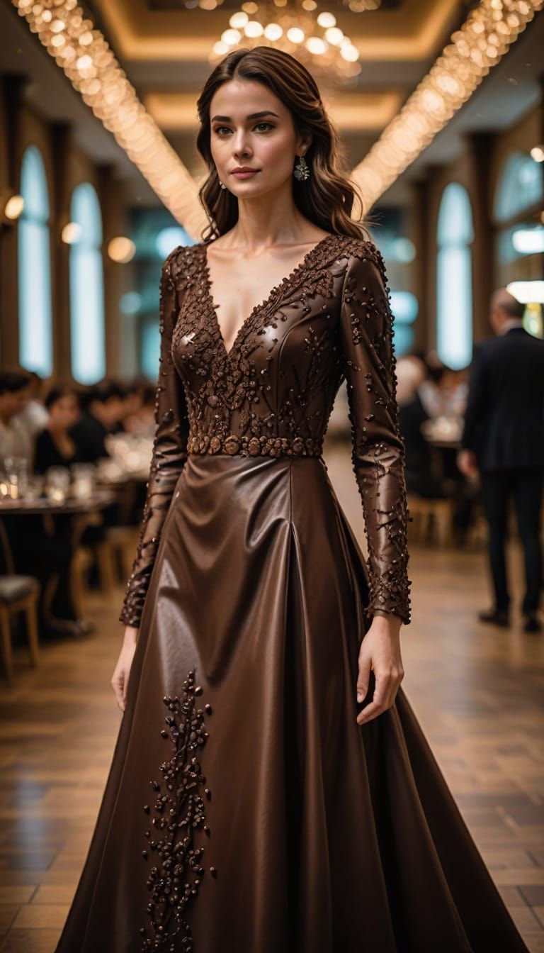 Woman in Chocolate Dress: Professional Photography