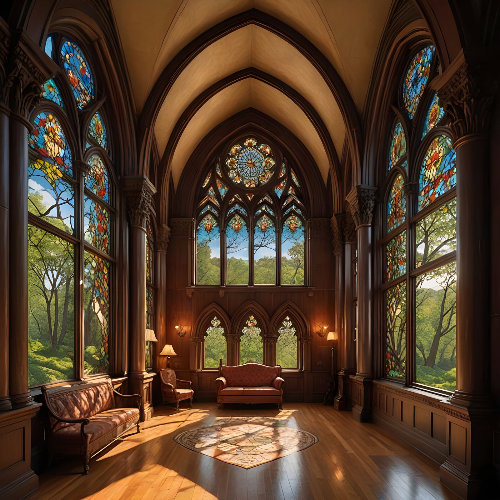 Regal Mansion with Gothic Revival and Federalist Style Wings