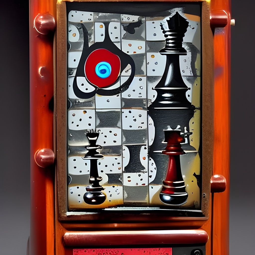 Antique Chess Computer in Contemporary Art Style