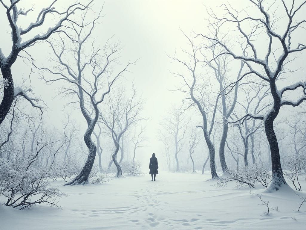 Surrealist Winter Dreamscape in Pastel Hues