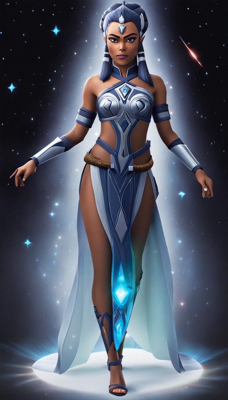 Ahsoka Tano: Star Wars Goddess in Astral Art