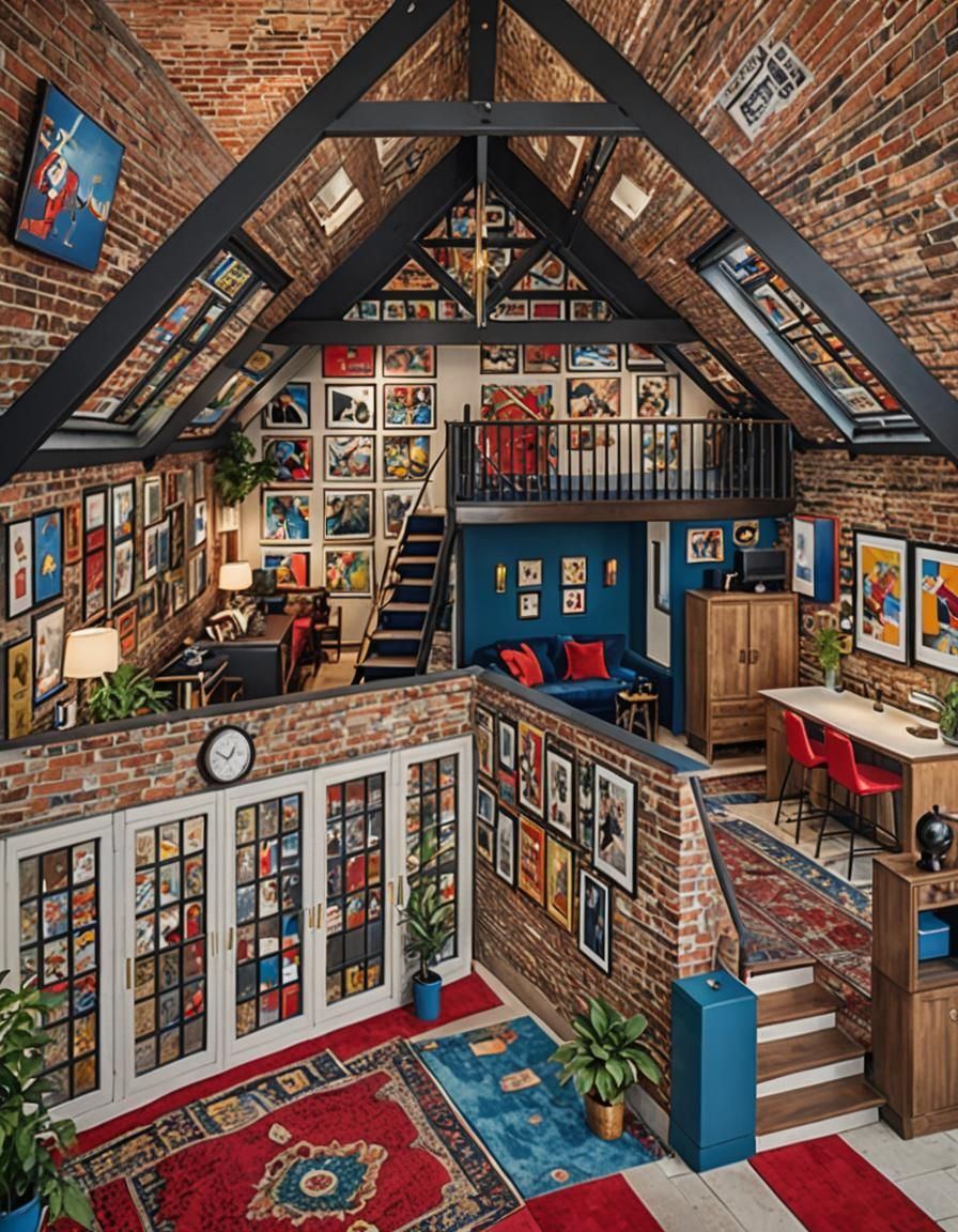 Mixed Aesthetic Room with Comic Art