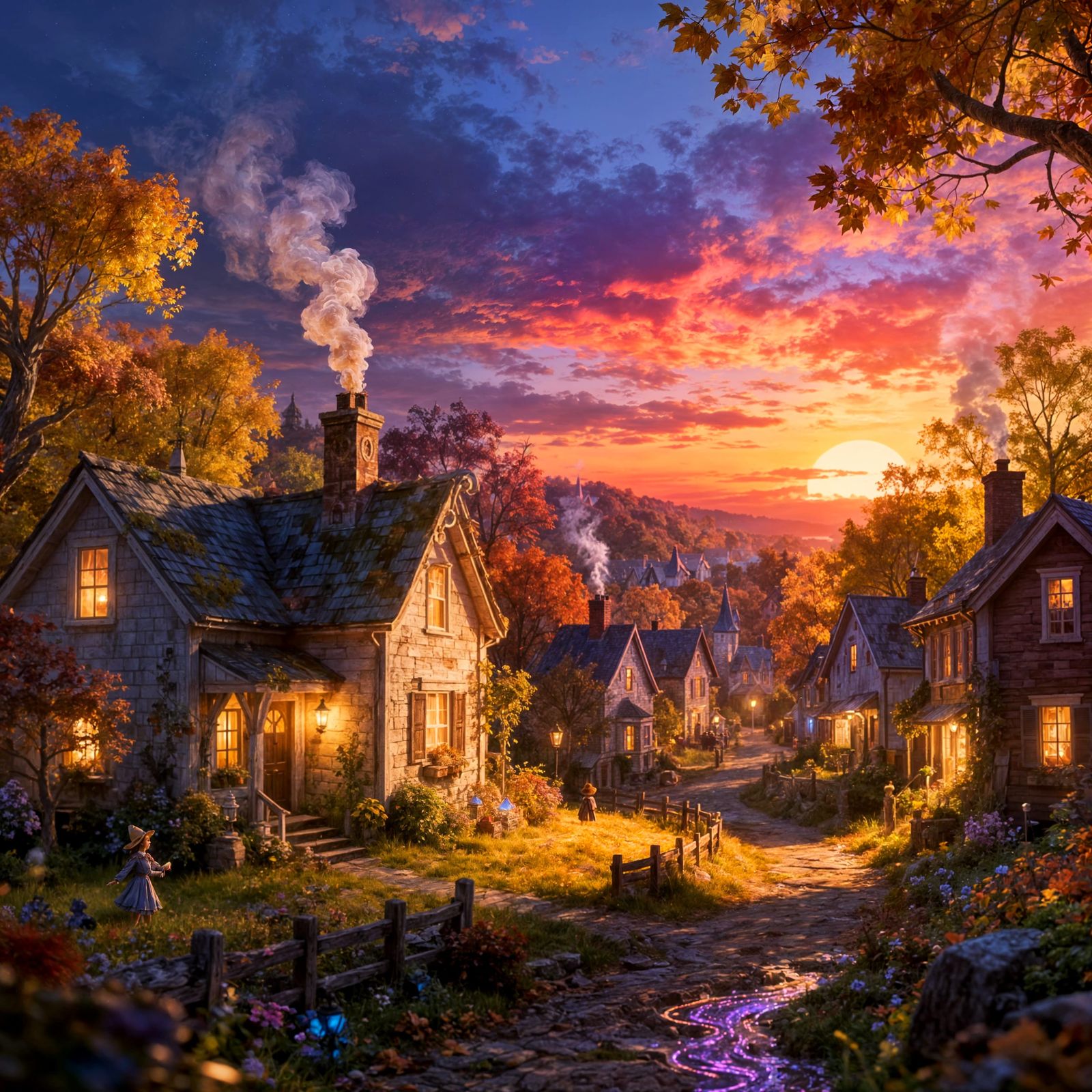 A quaint autumn village