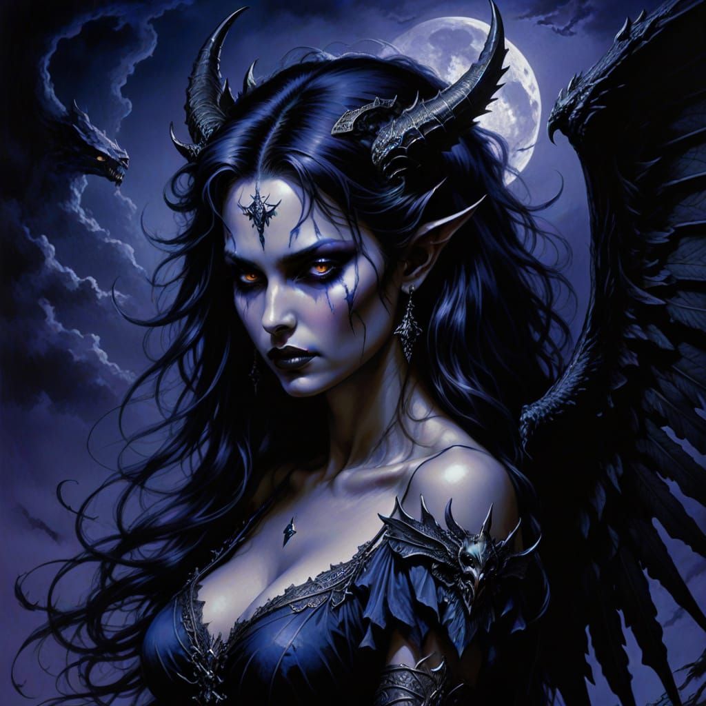 Gothic Devil Portrait in Dark Fantasy Style