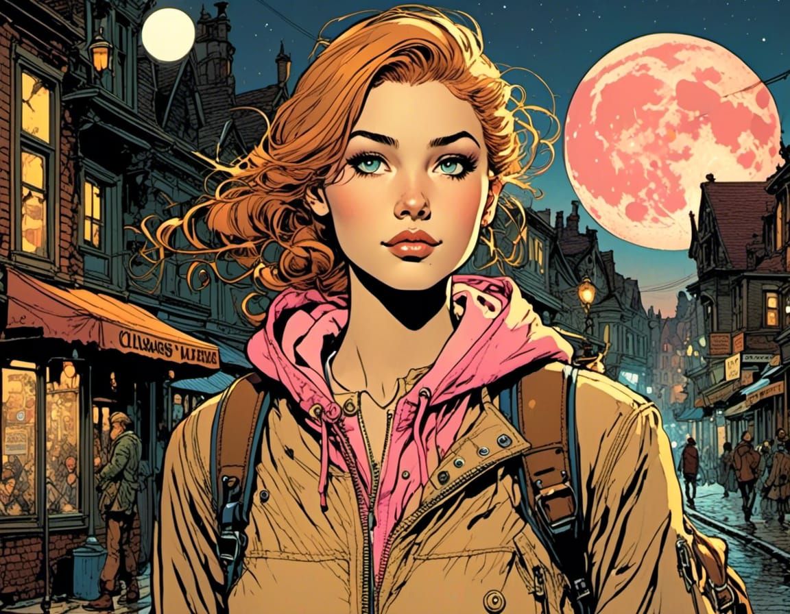 Teenage Outsider Observes Moon in Dystopian Society