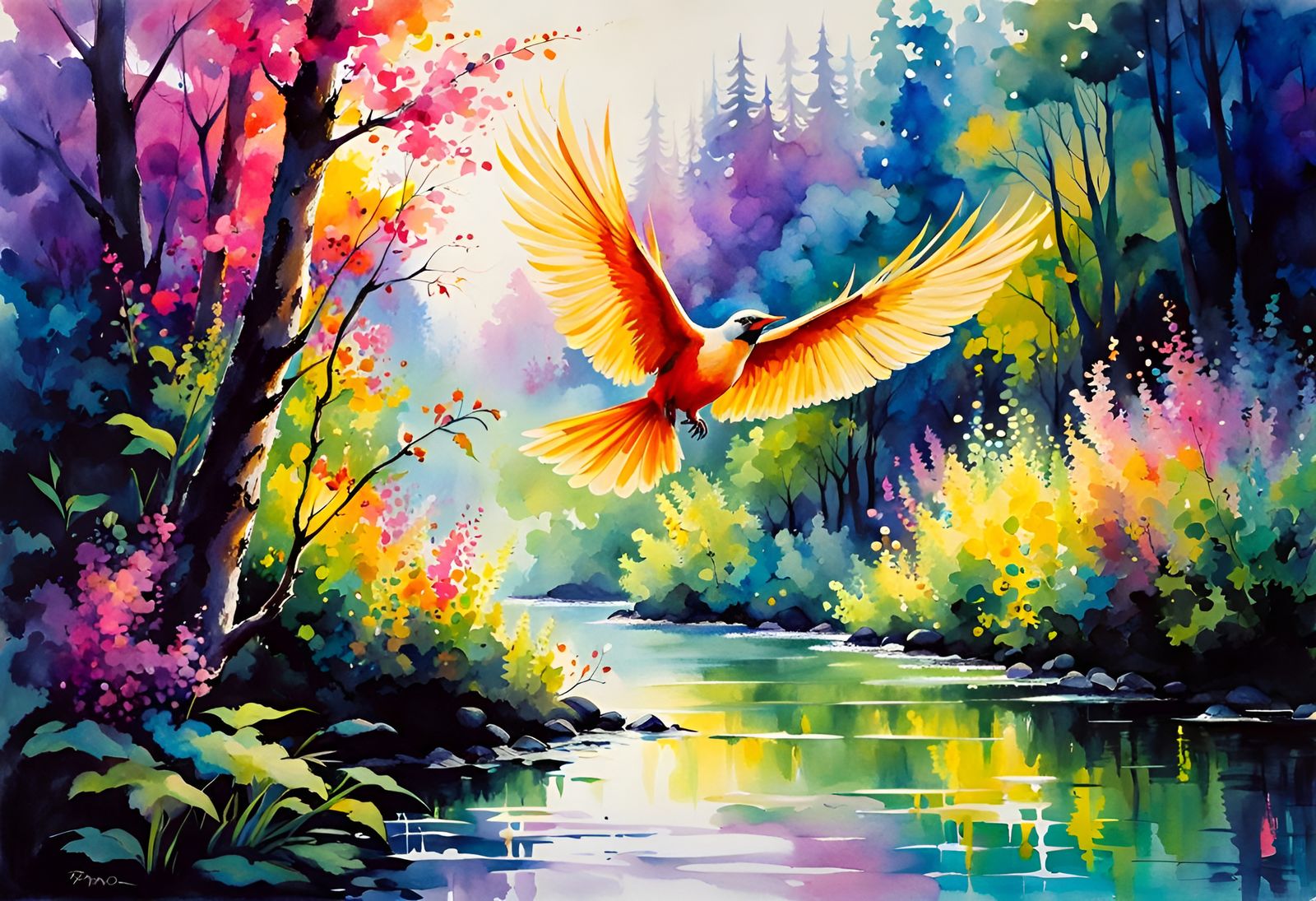 Beautiful fantasy bird