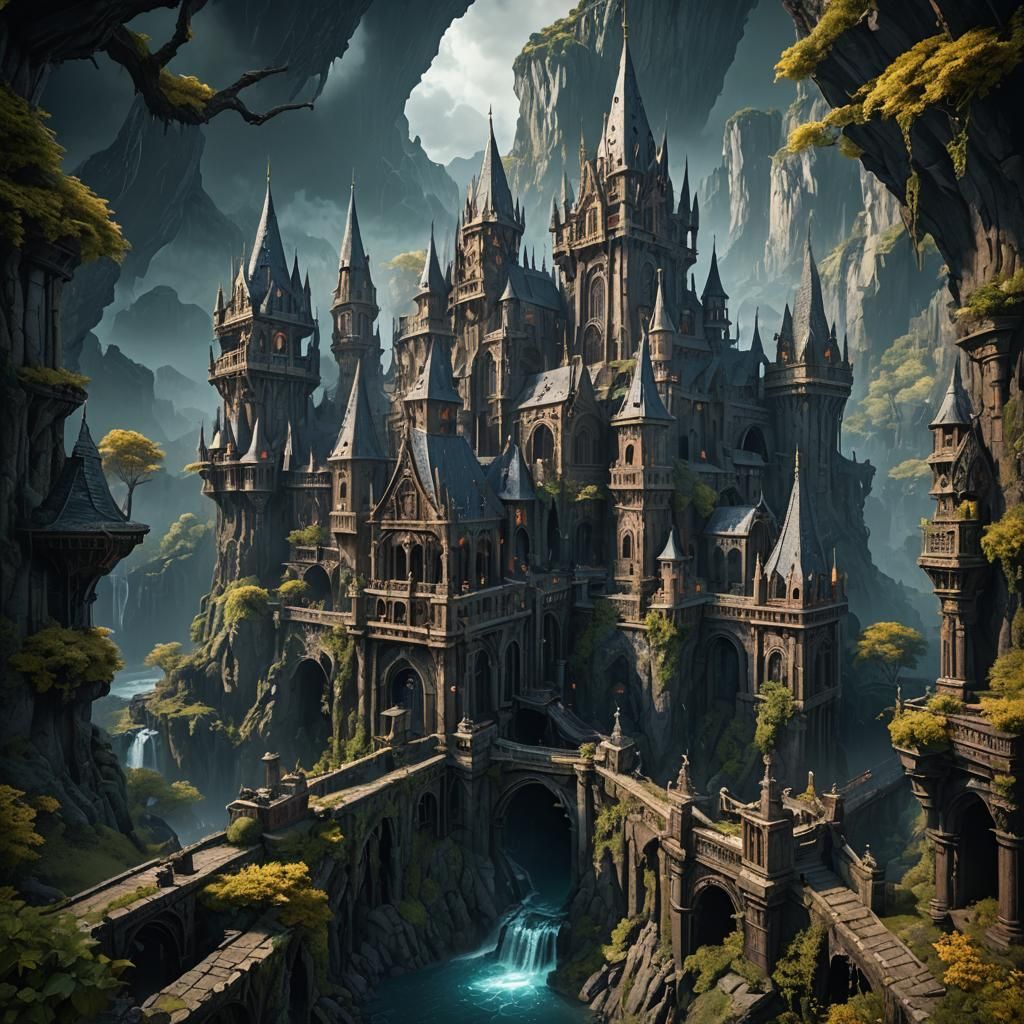 Dark Fantasy Matte Painting in Deep Color