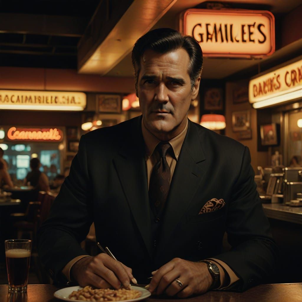 Bruce Campbell at a Vintage Diner