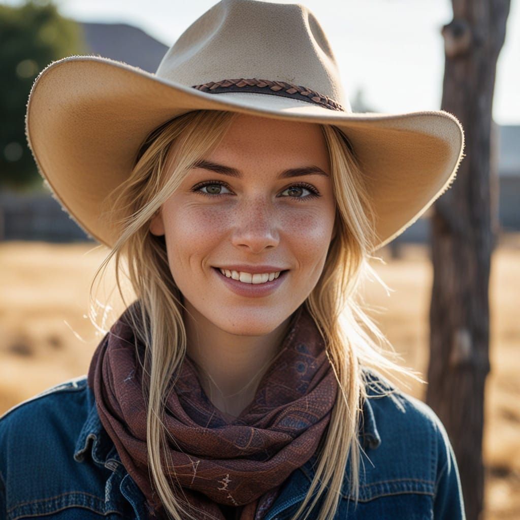 Viking Beauty Runs Through Golden Hour Landscape