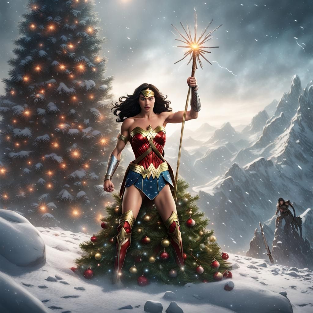 Wonder Woman vs. Evil Christmas Tree