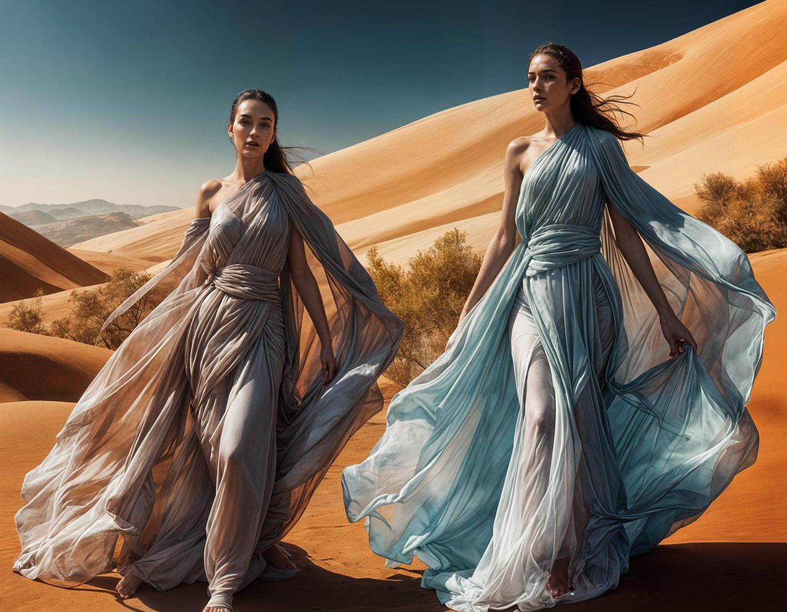 Goddesses in Ethereal Silk Drapery