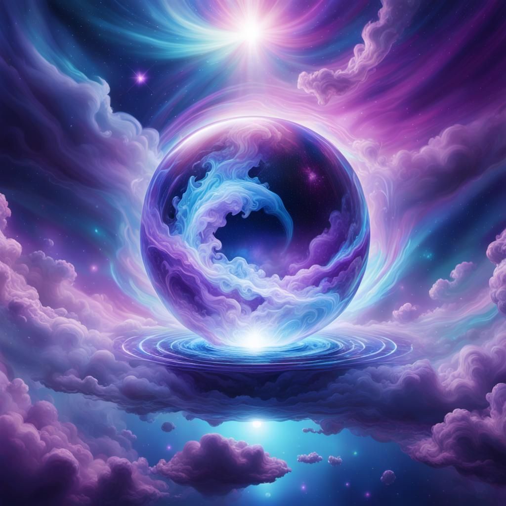 Astral Orb in Ethereal Cosmic Illustration