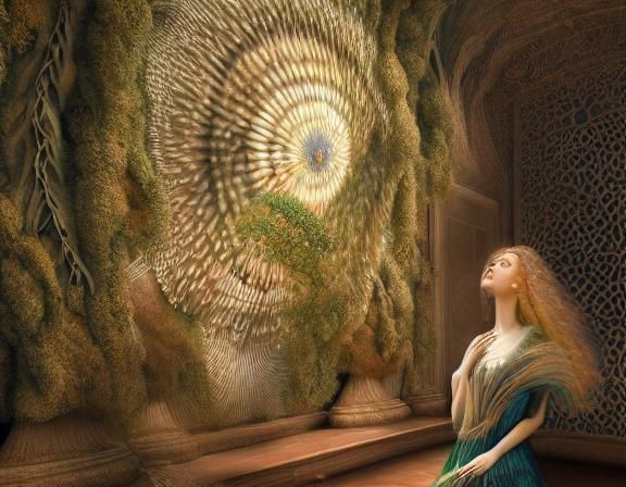 Mycelium Music: Ethereal Instrument in Botanical Art Style