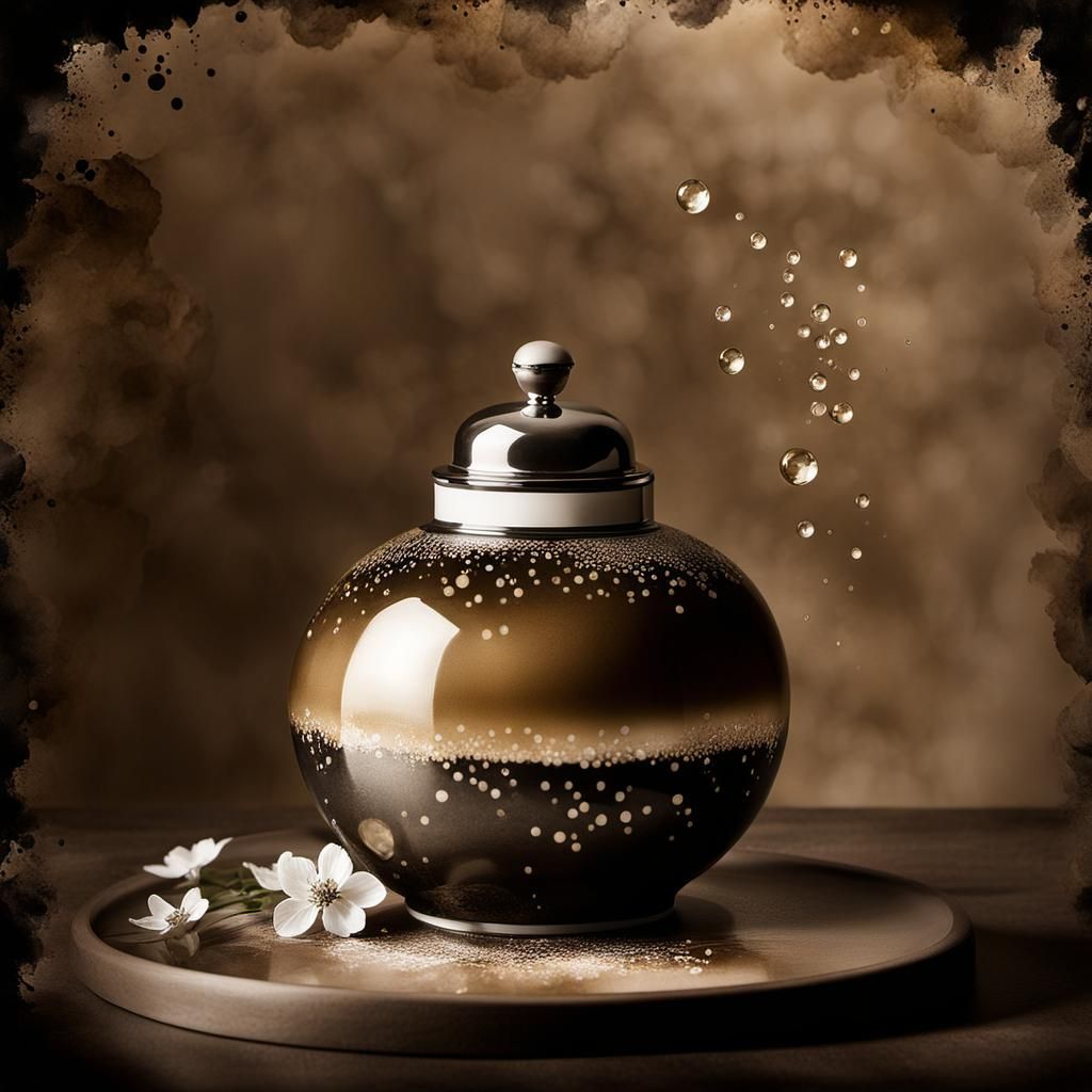 Geometric Bauhaus Portrait in Sumi-e Style