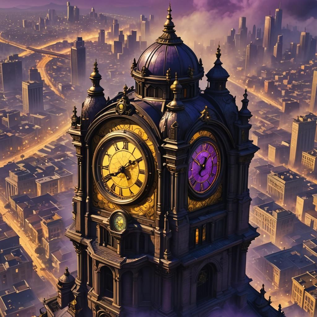 Dark Fantasy Alarm Clock over Los Santos