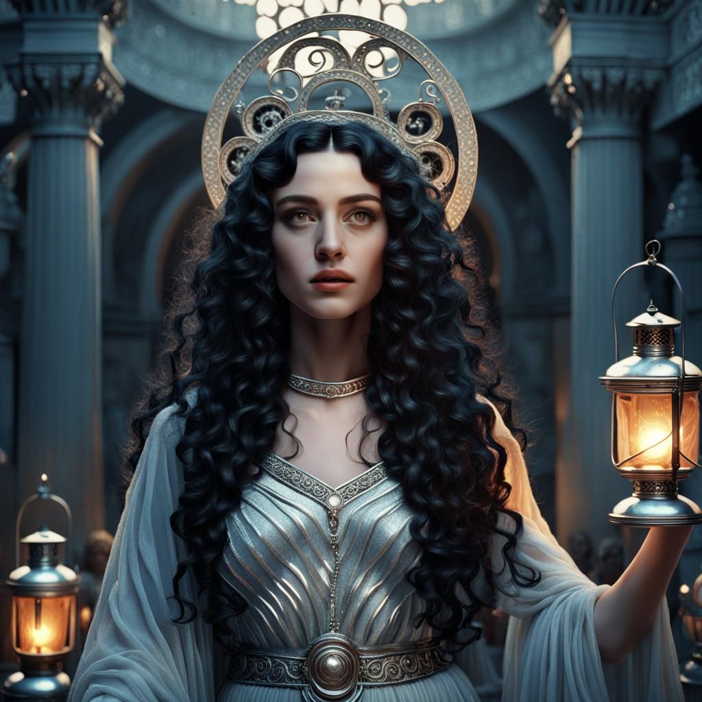 Greek Goddess Hekate in the Underworld, Digital Art