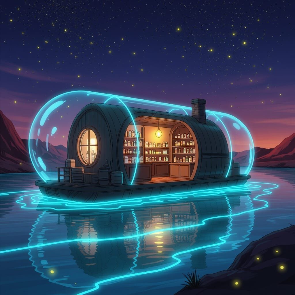 Hobbit Medicine Shop in Neon River on Mars