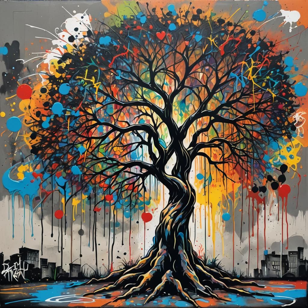 Graffiti Art: Trees of Loneliness Grow