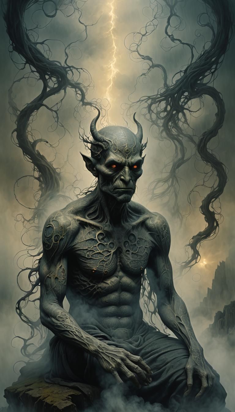 Serene Daemon Orobas in Dark Fantasy Art