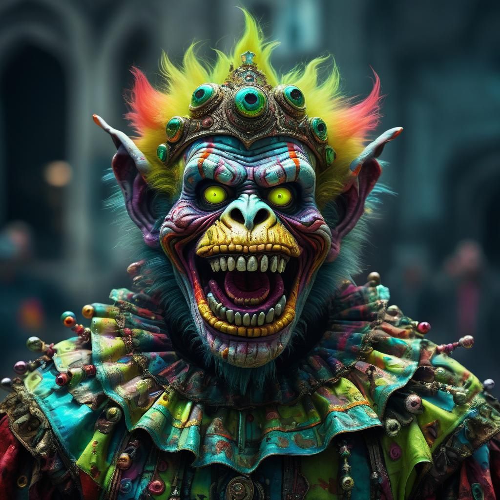 Surreal Psychedelic Clown Monster Rises from the Kremlin