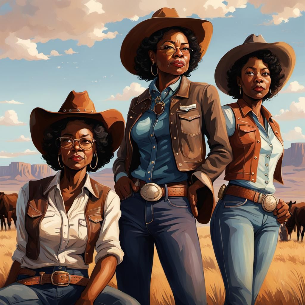African American Senior Cowgirls: Academic Concept Art