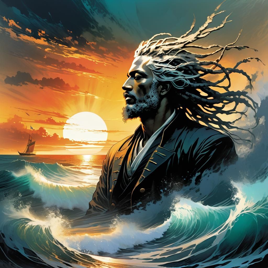 Neptune, God of Waves, on Sunset Beach