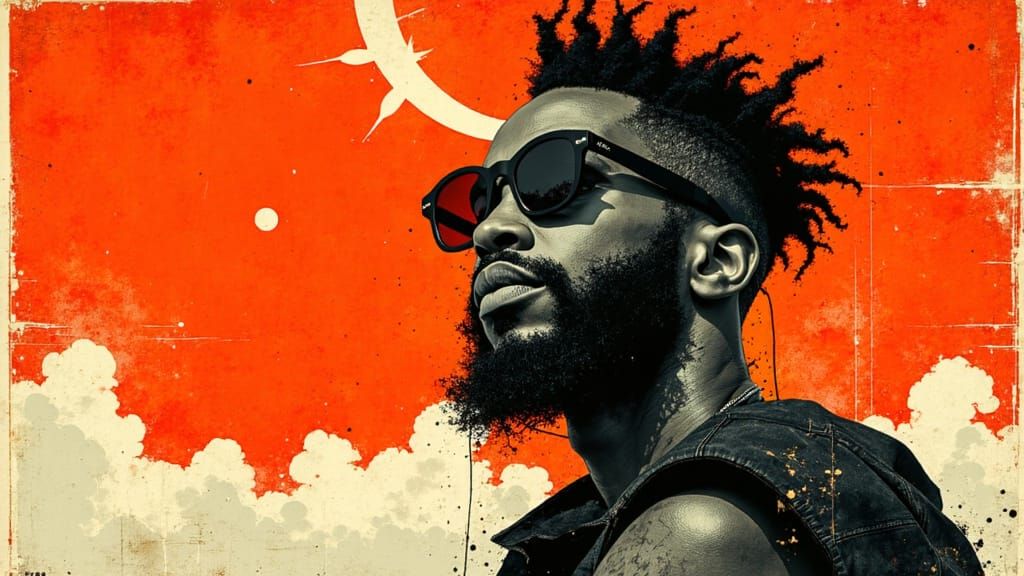 Dark, Abstract Expressionist Cityscape in a Neo-Noir Aesthet...