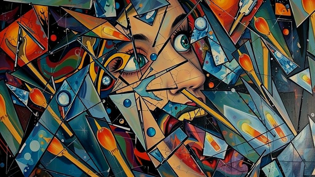 Surrealist Candlelight Reflections in Oil Paint