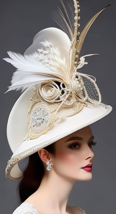 Victorian Bonnet Hat in Rococo Splash Art Style