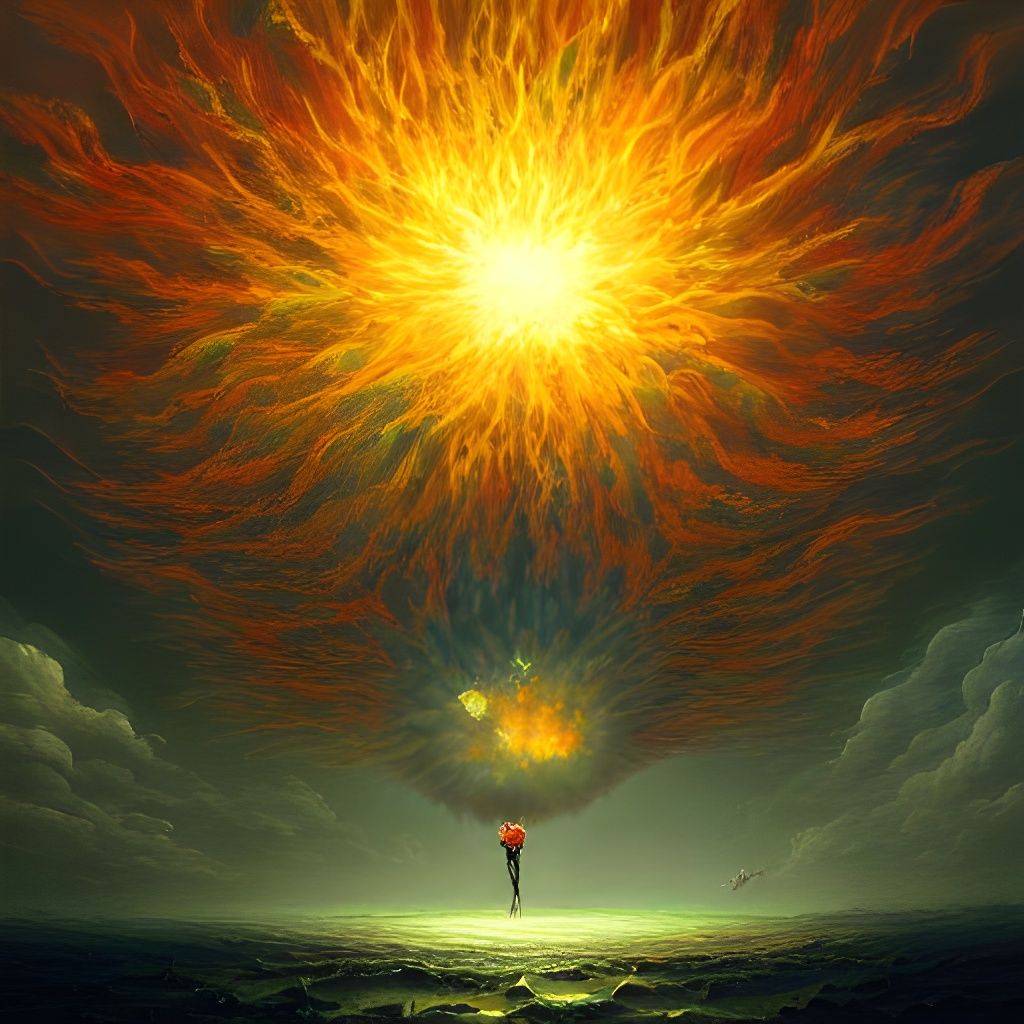 Fantastical Explosion in Sci-Fi Fantasy Dreamscape