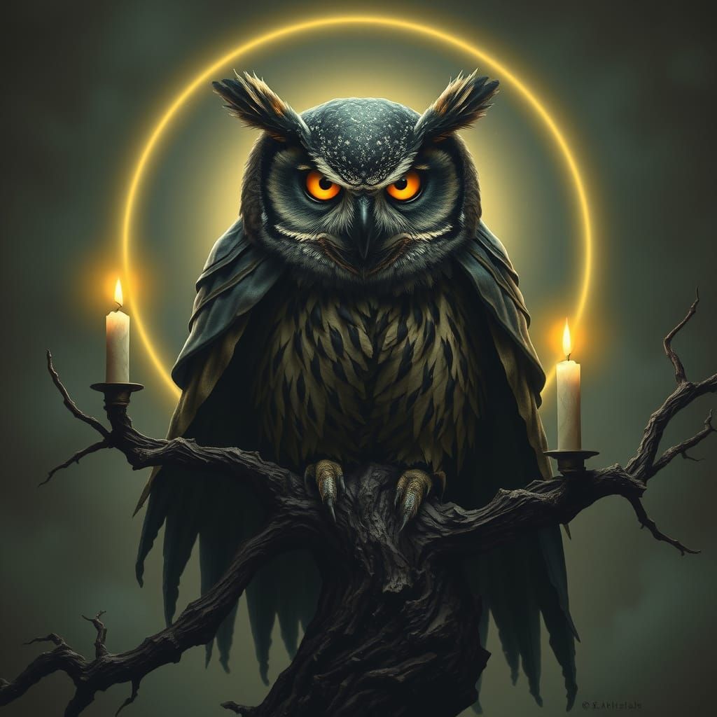 Majestic Owl in Haunting Surrealism