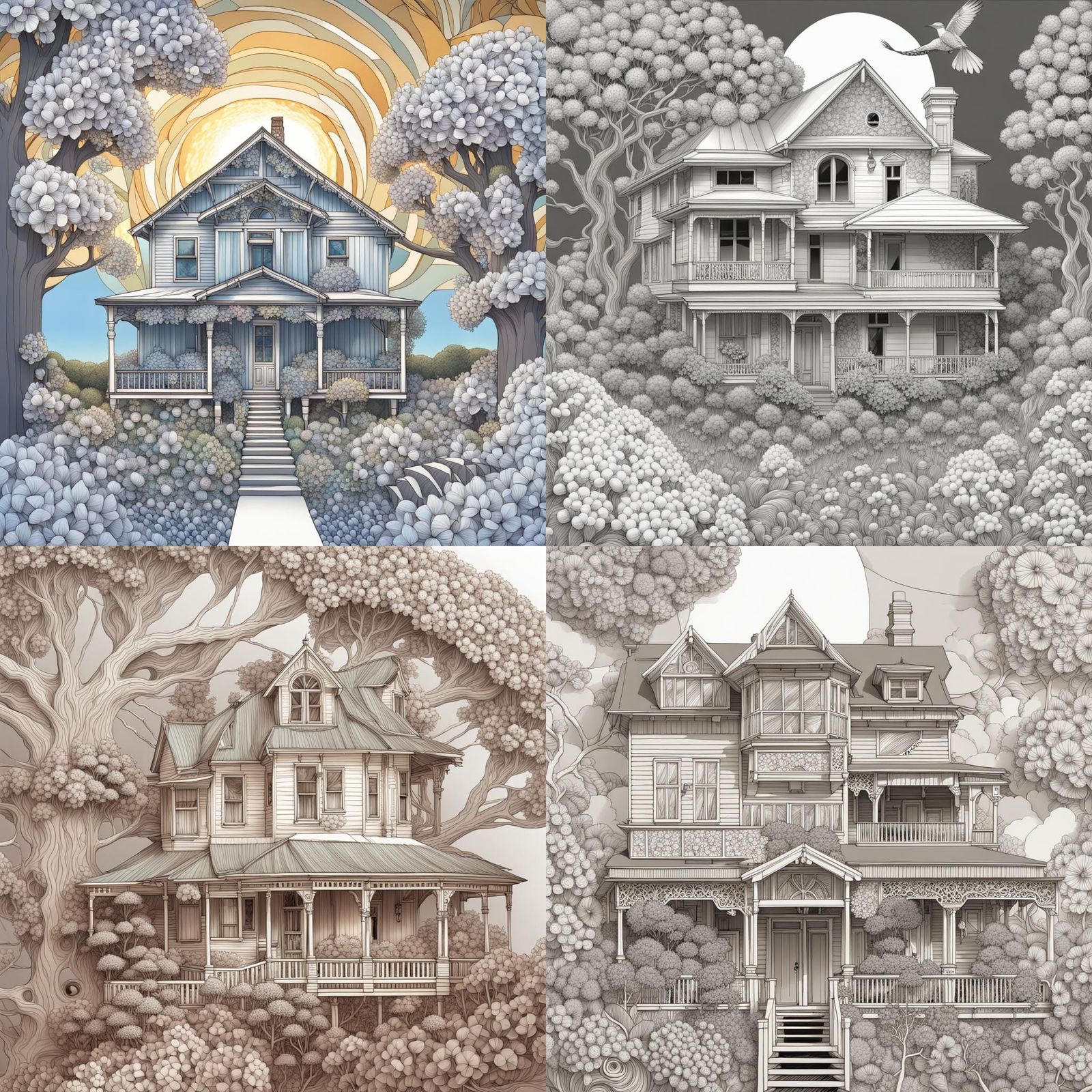 Fraktyle Wave Function: Quantum Zentangle House