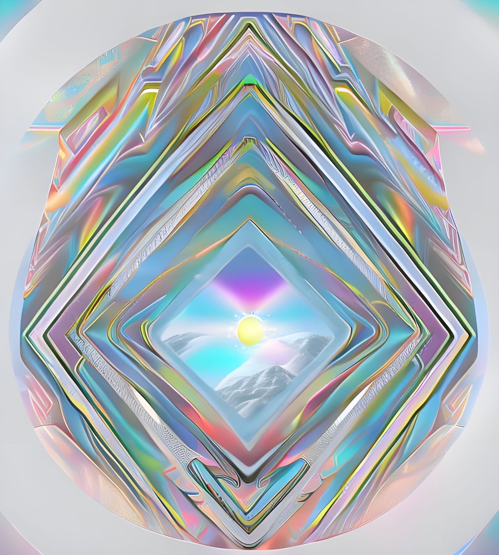Holographic Cosmic Square in Mixed Media Style