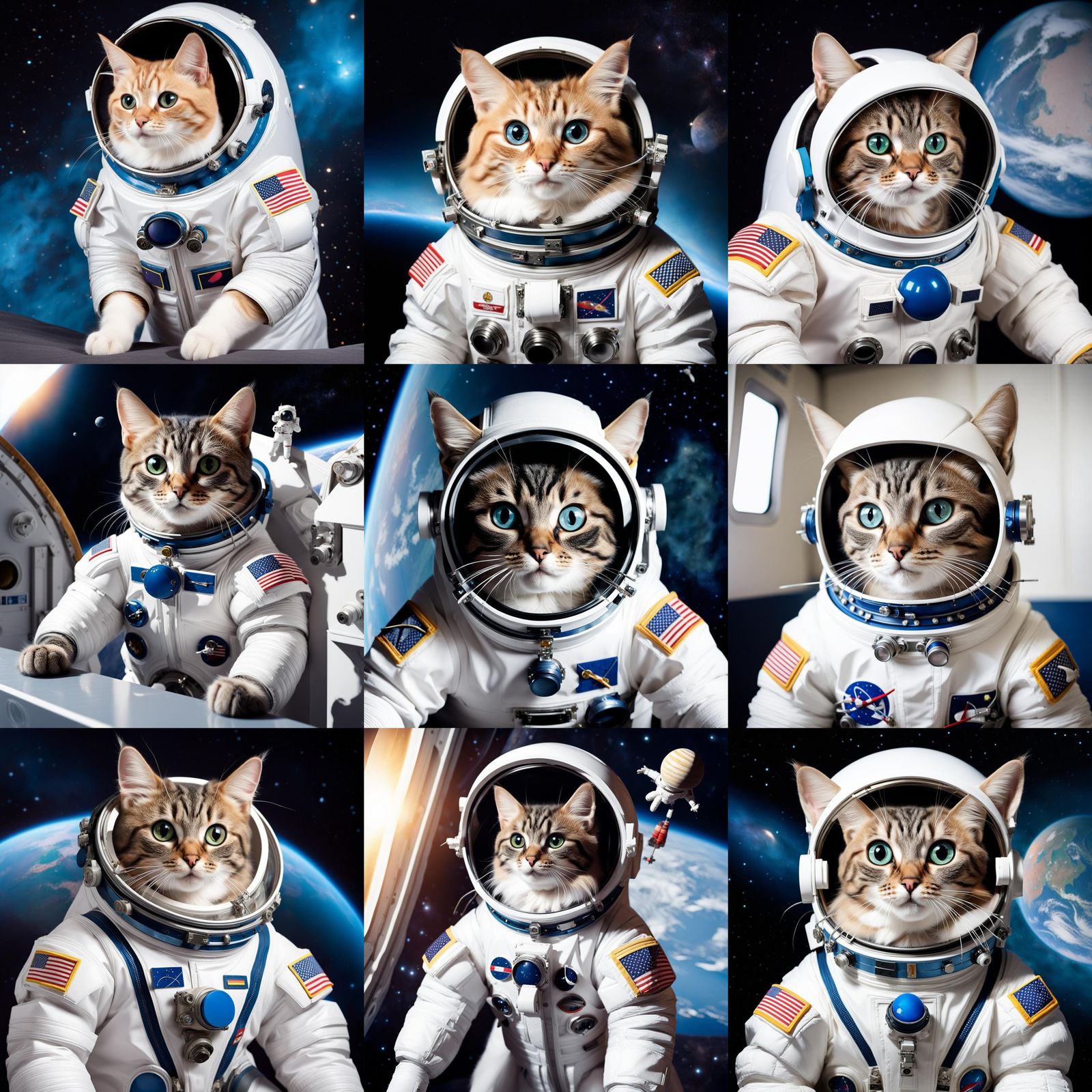 Playful Kittens Explore Outer Space