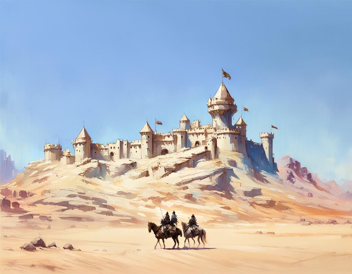 Desert Castle: Digital Painting in Fantasy Art Style