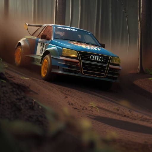 Audi Quattro S1 Drifting on Dirt Track Corner