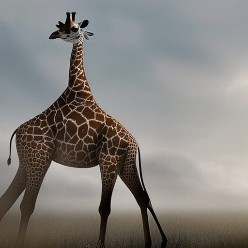 Giraffe in a Suit: Digital Matte Painting
