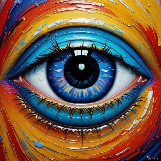 Expressive Close-Up Portrait in Impasto Oil Painting