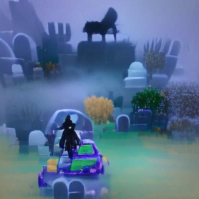 Ethereal Wraith Haunts Foggy Graveyard